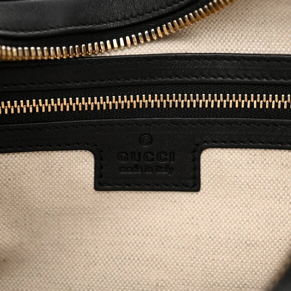 NWT Gucci GG Aria Calfskin Web 2 strap Attache Shoulder Bag Black 702823 - Picture 13 of 14